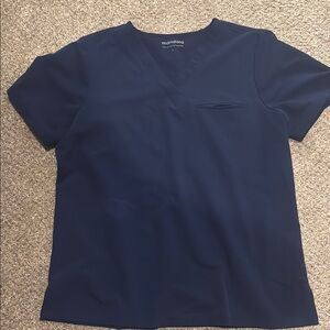 Mandala One Pocket Navy Scrub Top